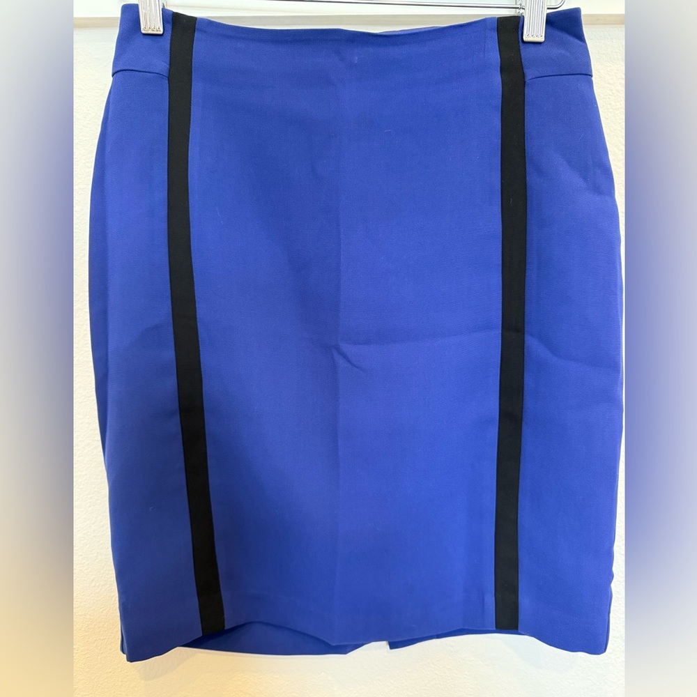 Banana Republic Blue Pencil Skirt with Black Stripes